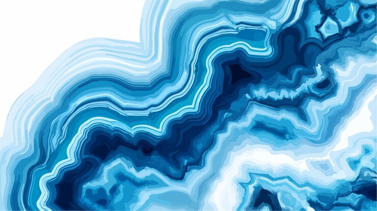 Vector detailed blue agate closeup vector isolated on white background