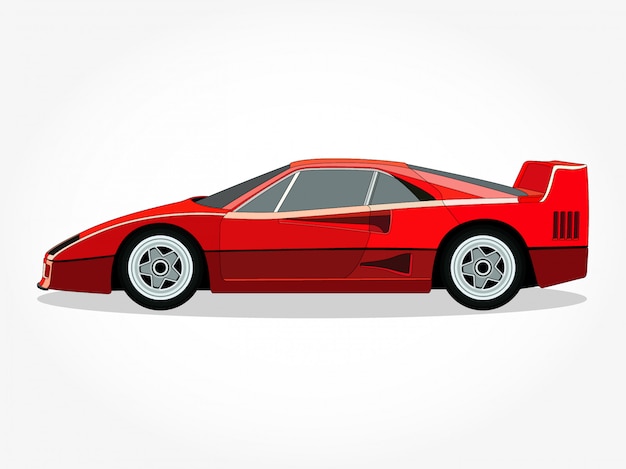 detailed body and rims of a sports car cartoon vector illustration