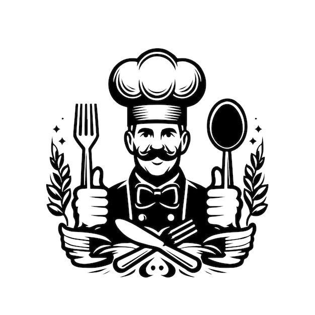 Detailed chef logo template