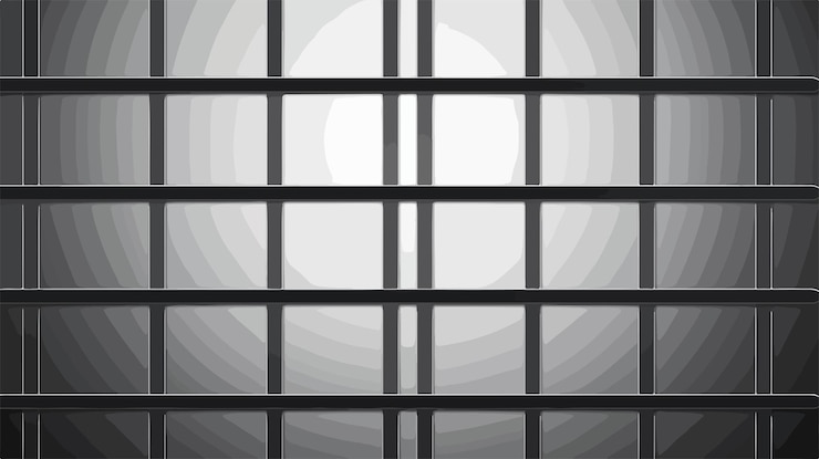 Vector detailed closeup of metal prison bars