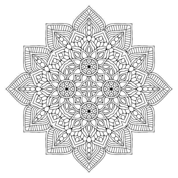 Illustrazione decorativa dettagliata della mandala