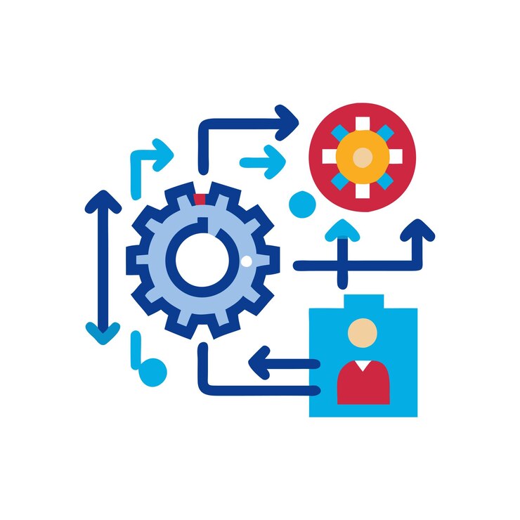 Vector detailed digital transformation flat icon