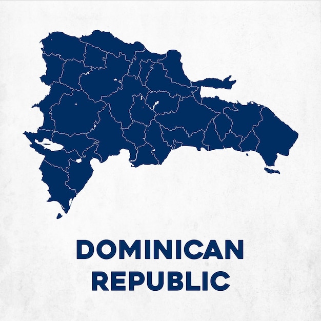 Vector detailed dominican republic map