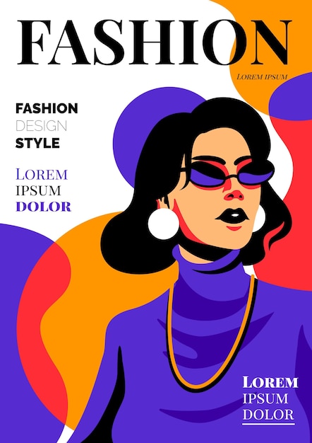 Vector detailed fashion magazine cover