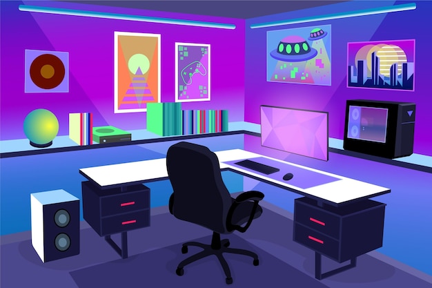 Detailed gamer room