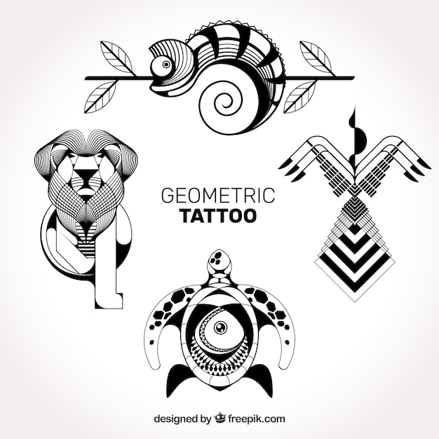 Vector detailed geometric tattoos