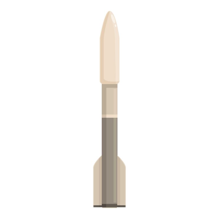 Vector detailed graphic interpretation of a modern rifle bullet isolated on white