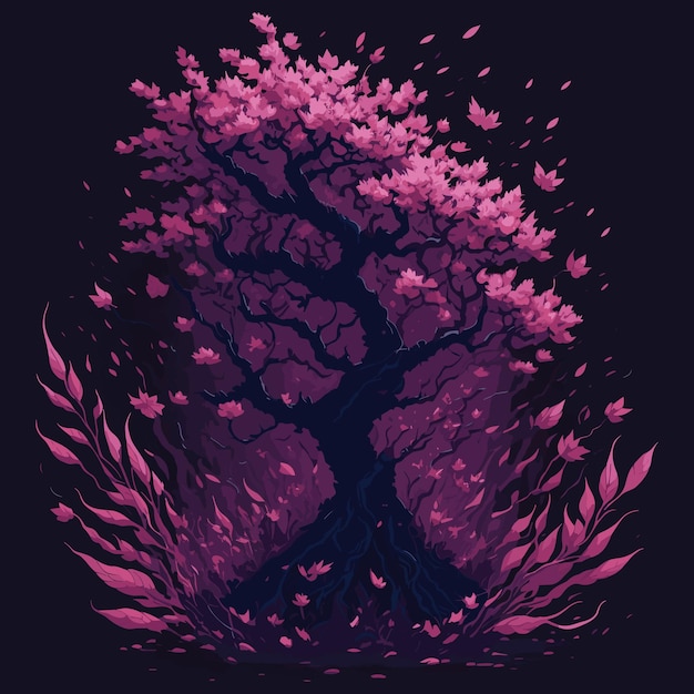 Vector a detailed illustration japanese cherry blossom