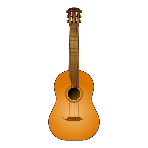 Detailed illustration of a traditional acoustic guitar isolated on a white background