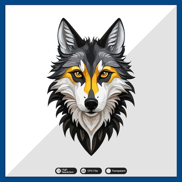 A detailed illustration wolf