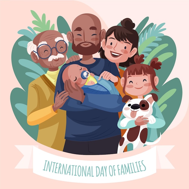 Detailed international day of families illustration