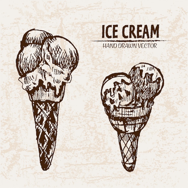 Detailed line art ice cream