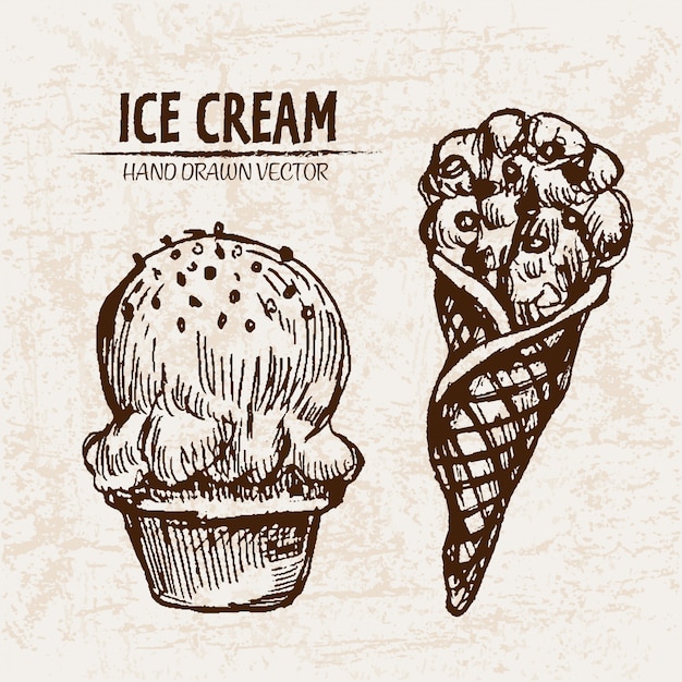 Detailed line art ornamented ice cream