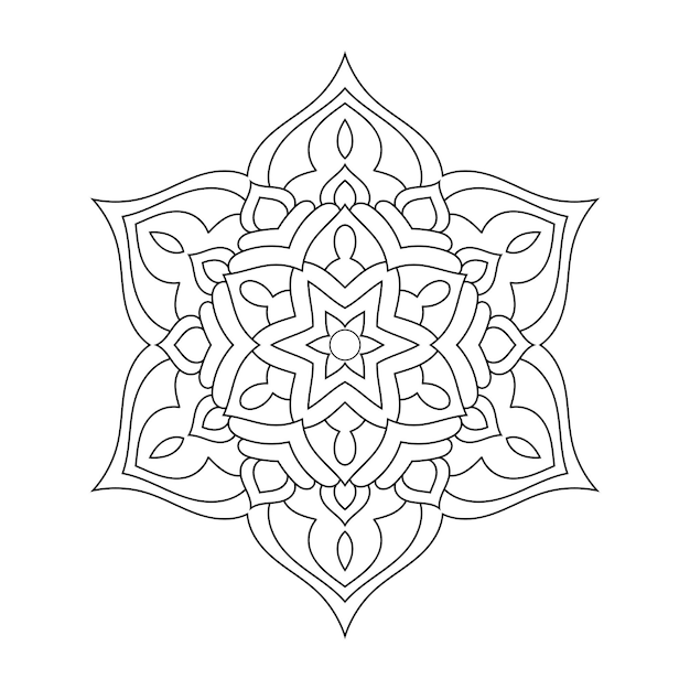 Detailed line ornamental Mandala illustration