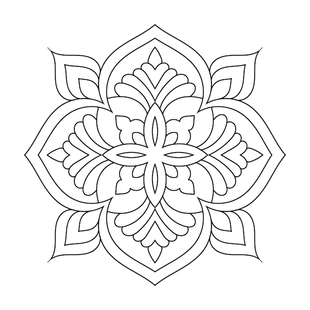 Detailed line ornamental mandala illustration