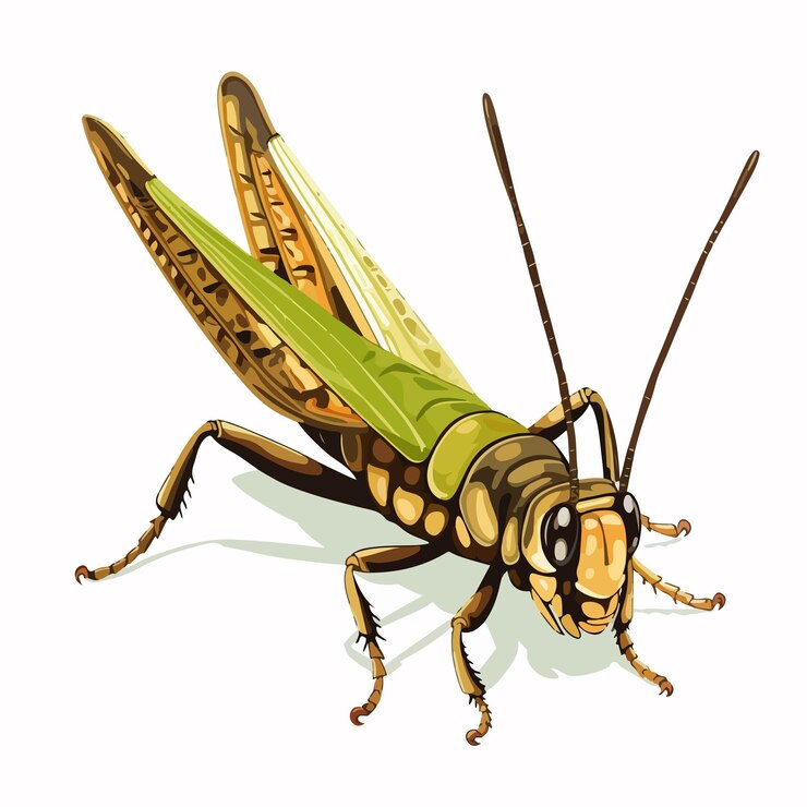 Vector detailed locust outline vector illustration on white background
