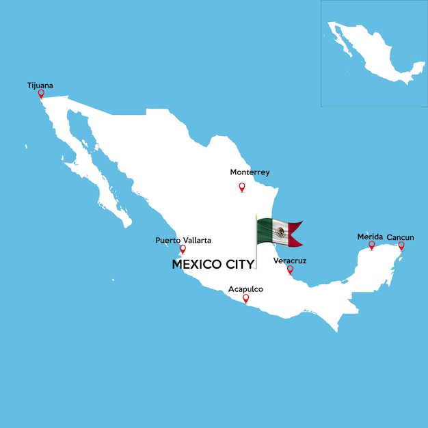 Detailed map of mexico