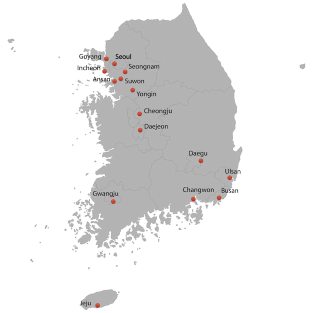 Подробная карта южной кореи