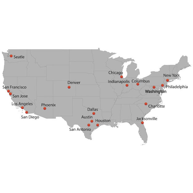 アメリカ合衆国の詳細な地図