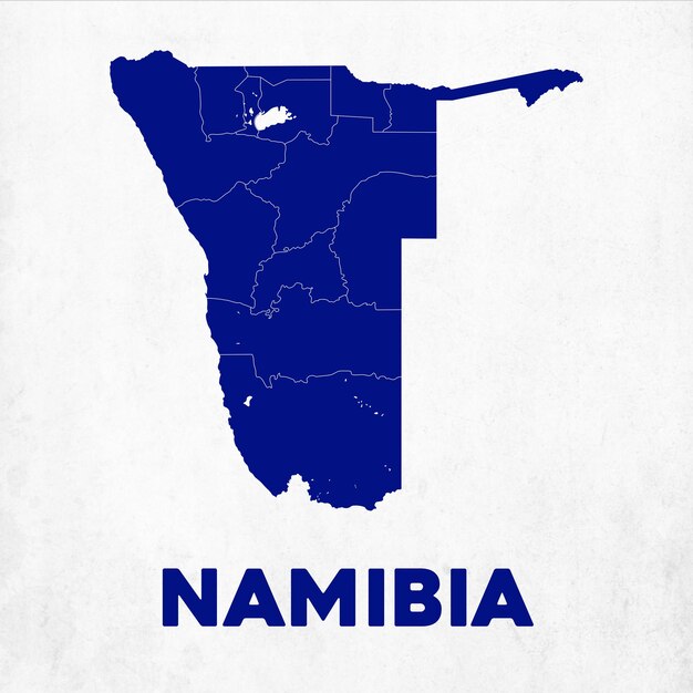 Mappa dettagliata della namibia.