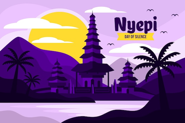 Vector detailed nyepi illustration