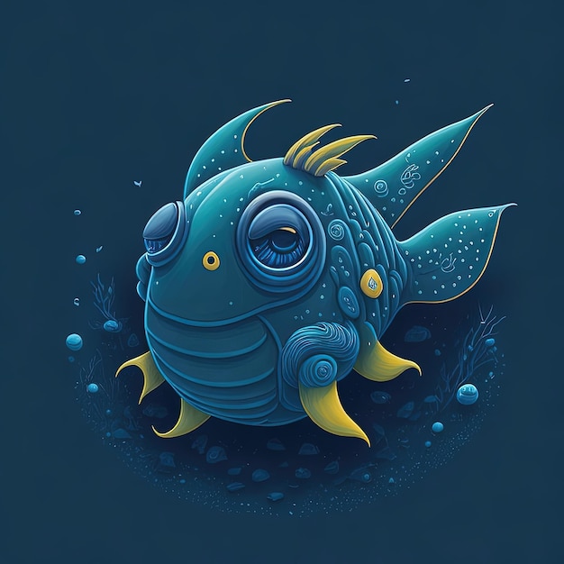 Detailed Oceanic Charm Charming and Adorable Sea Creature Design