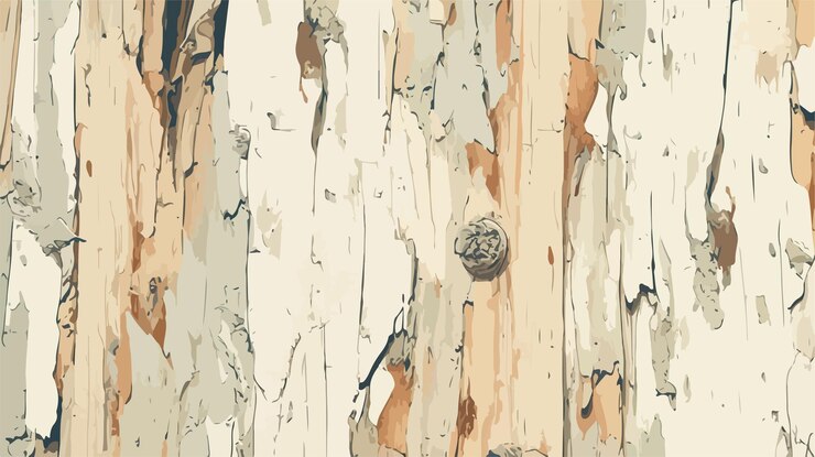 Vector detailed old tree bark texture flat vector on white background