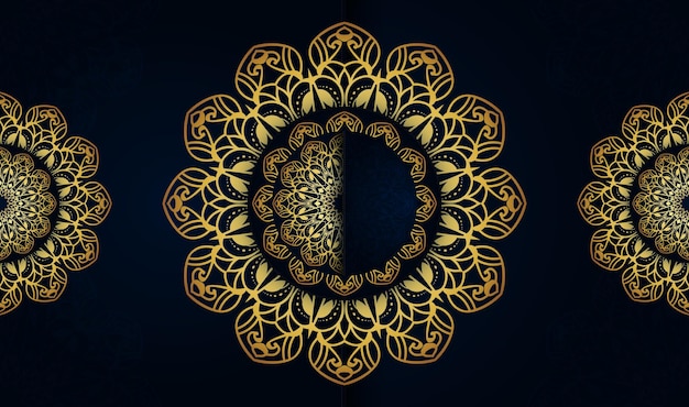 Detailed oriental hand drawn gradient green luxury golden colors mandala background design vector