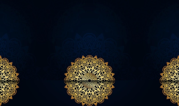 Detailed oriental hand drawn luxury with golden color mandala creative art style background design premium vector file