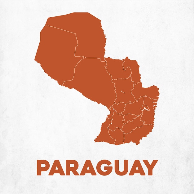 Vettore mappa dettagliata del paraguay.