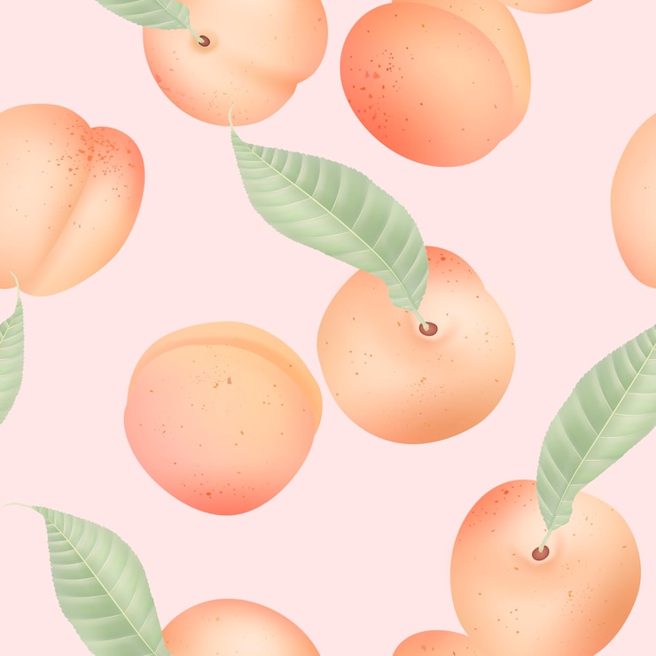 Vector 상세한 복숭아 패턴 디자인