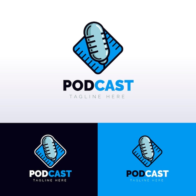 Detailed podcast logo template