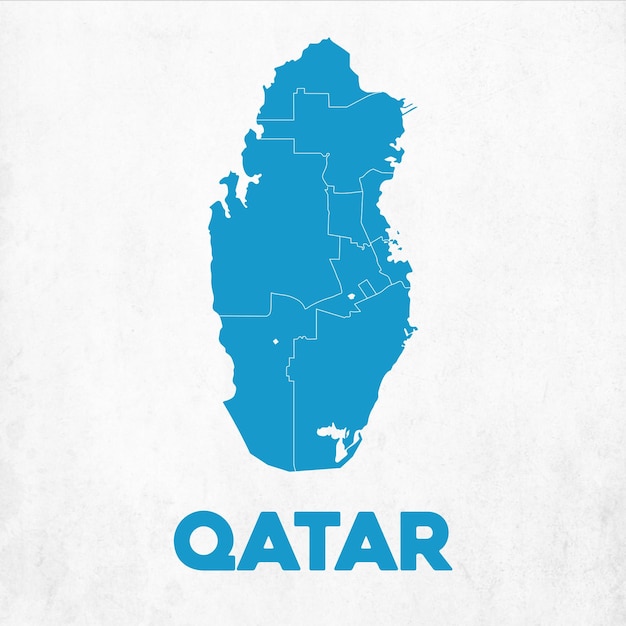 Vettore mappa dettagliata del qatar.