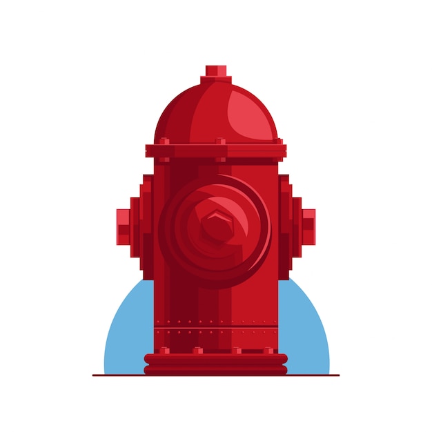 Detailed red fire ground hydrant