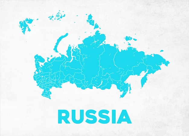 Vettore mappa dettagliata della russia.