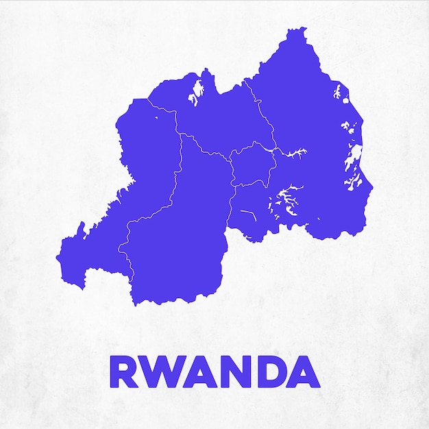 Vettore mappa dettagliata del rwanda