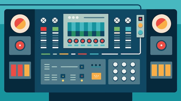 Vector a detailed shot of a control panel on a machine displaying a userfriendly interface for operators to