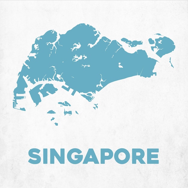 Vettore mappa dettagliata di singapore.