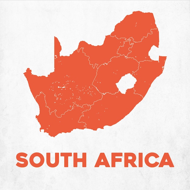 Vettore mappa dettagliata del sudafrica.