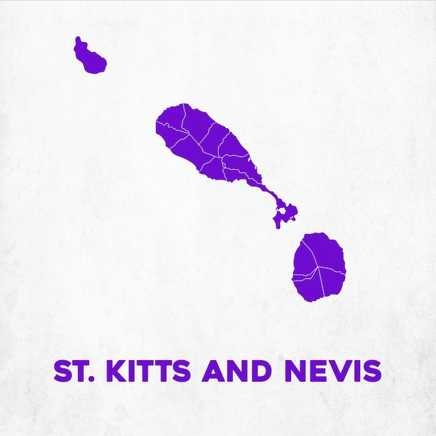 Vector detailed st kitts and nevis map