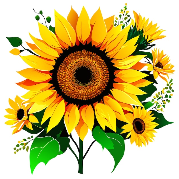Detailed sunflower petals in vector graphic design