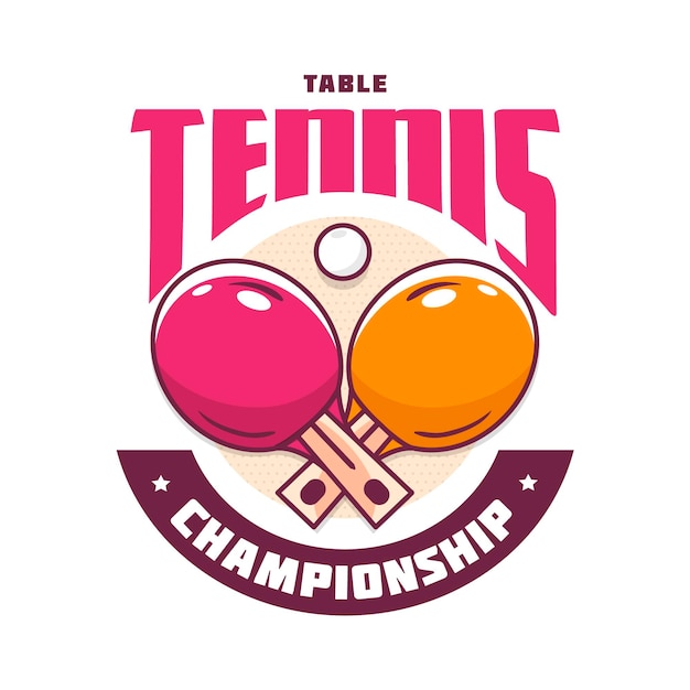 Detailed table tennis logo concept