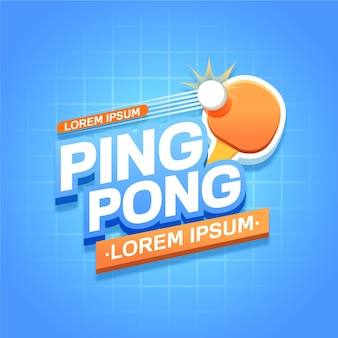 Concetto di logo di ping-pong dettagliato