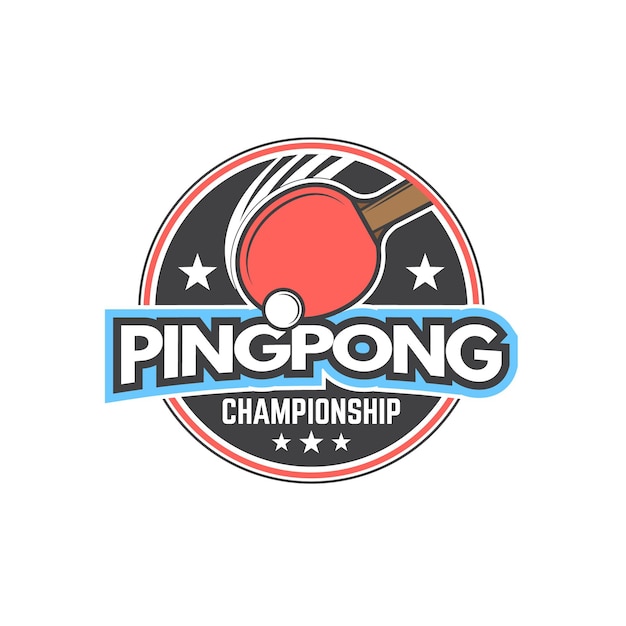 Vettore design dettagliato del logo di ping pong