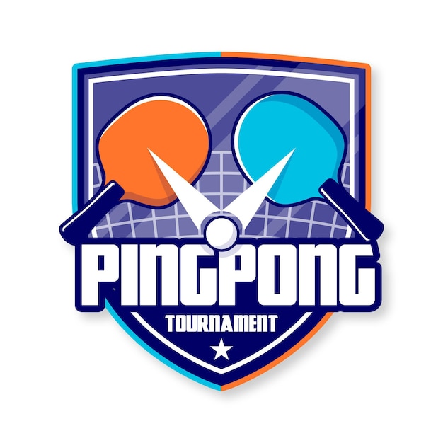 Vettore logo dettagliato di ping-pong