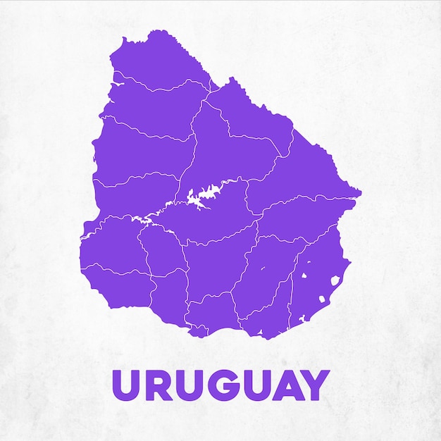 Vettore mappa dettagliata dell'uruguay