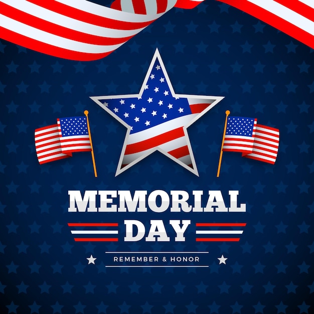 Vector detailed usa memorial day illustration