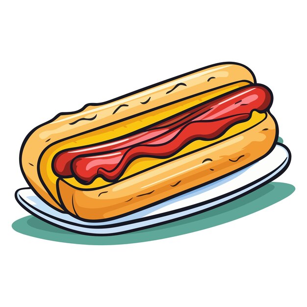 Detailed vector of a hot dog icon perfect for fast food restaurant branding