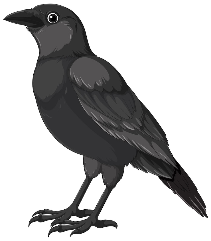 Vector detailed vector illustration of a crow