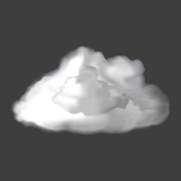 Detailed Vector Illustration of a Fluffy Cumulus Cloud
